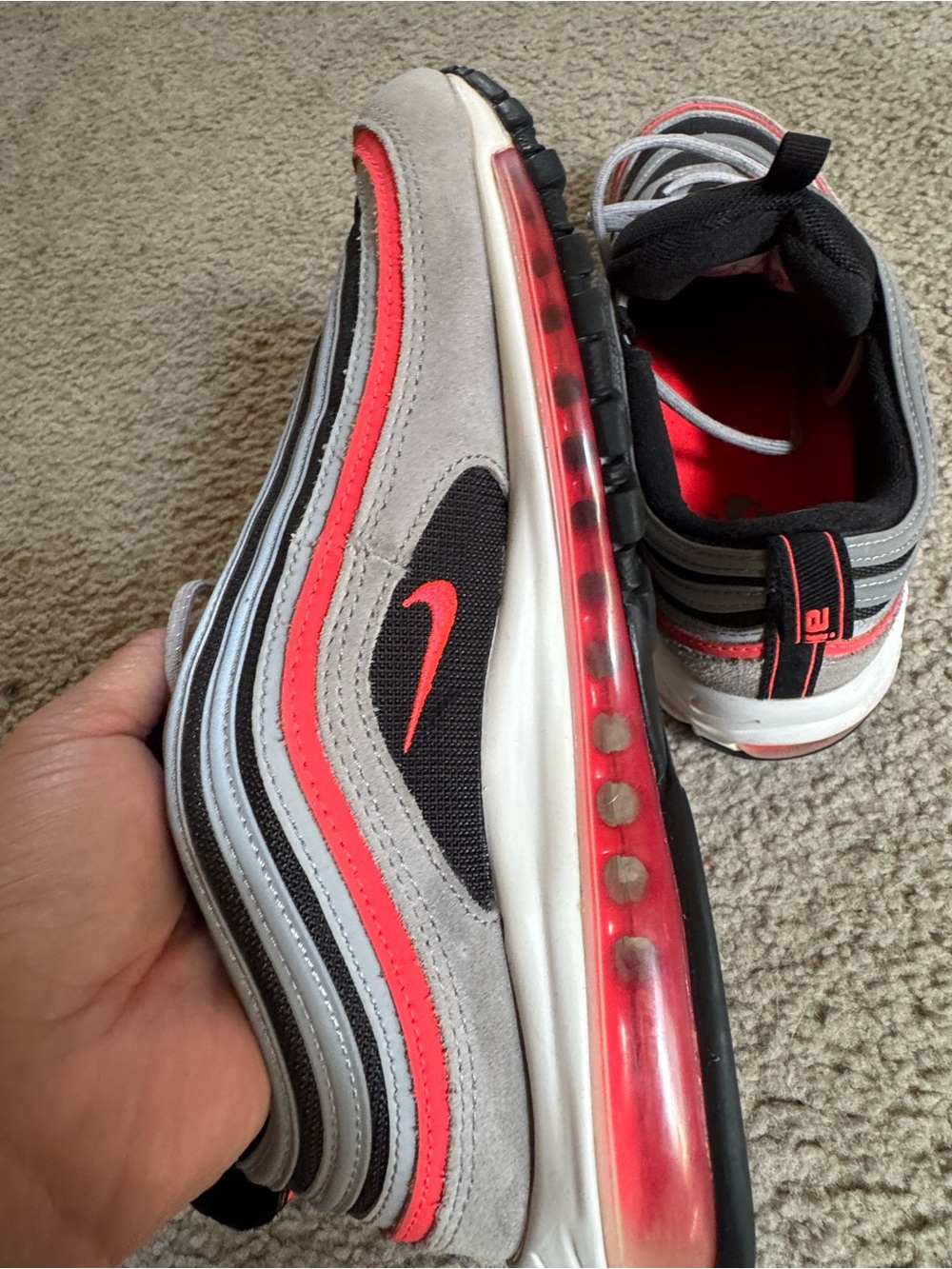 Nike Air Max 97 shoes Black gray air 97 men’s tag sneaker Running Basketball Air - Picture 4 of 10